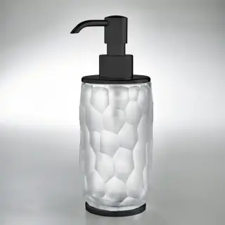 3SC Nest Дозатор для жидкого мыла, настольный, цвет: прозрачный хрусталь/никель черный матовый