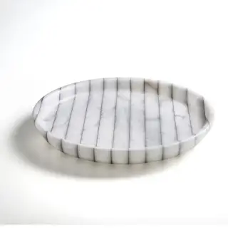 3SC RIGATO Лоток универсальный, настольный, цвет: натуральный ALABASTRO/хром