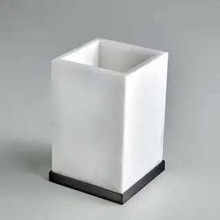 3SC Baster Square Стакан настольный, цвет: алебастр/никель черный матовый