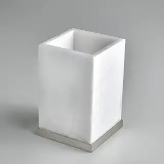 3SC Baster Square Стакан настольный, цвет: алебастр/никель сатинированный матовый