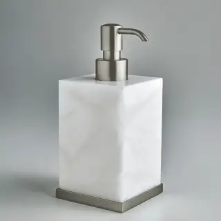 3SC Baster Square Дозатор для жидкого мыла, настольный, цвет: алебастр/никель сатинированный матовый