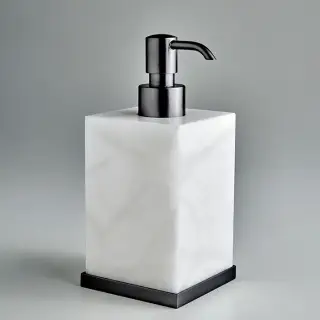 3SC Baster Square Дозатор для жидкого мыла, настольный, цвет: алебастр/никель черный матовый
