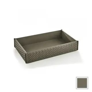 3SC Hilton Лоток 29х6х17см., настольный, плетеная кожа, цвет: Tortora