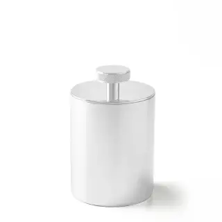 3SC Metal Tonda Баночка универсальная, D8хh13 см, с крышкой, настольная, цвет: белый матовый