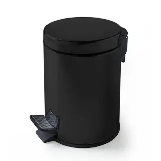 3SC Metal Tonda Ведро 5 л. 22,5x30,5xh33,5 см, с педалью, с крышкой и механизмом softclose, цвет: черный матовый