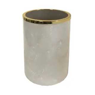 3SC Elegance Ведро без крышки 20х20хh28см, цвет: мрамор botticino/золото 24к. Lucido