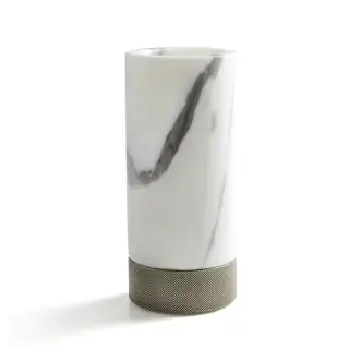 3SC Apuana 2.0 Стакан настольный d6,5хh15 см, цвет: мрамор White Statuario/никель сатинированный полированный