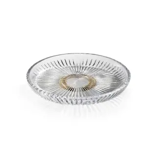 3SC ELEGANCE Лоток универсальный, настольный, цвет: прозрачный хрусталь/золото 24к.