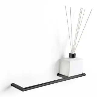 3SC Guy Полотенцедержатель и ароматический диффузор, 40см.,  справа, подвесной, композит Solid Surface, цвет: белый матовый/черный матовый