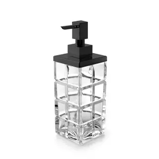 3SC Palace Дозатор для жидкого мыла,  настольный, цвет: прозрачный хрусталь/черный матовый