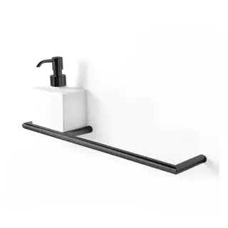 3SC Guy Полотенцедержатель и дозатор, 40см., слева, подвесной, композит Solid Surface, цвет: белый матовый/черный матовый