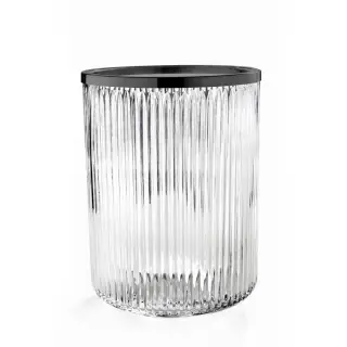 3SC Elegance Урна 20хh28х20 см, цвет: прозрачный хрусталь/никель черный матовый