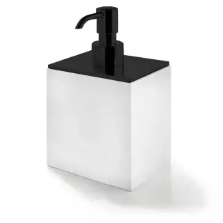 3SC BeMood White Дозатор для жидкого мыла, настольный, цвет: белый/никель черный матовый