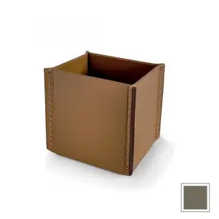 3SC Meridien Стакан для аксессуаров, настольный, гладкая кожа, цвет: Tortora