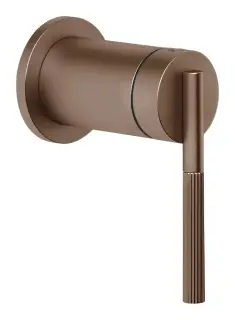 Смеситель Gessi Ingranaggio, встраиваемый, однорычажный, на 1 выход, внешняя часть, цвет Copper Brushed PVD