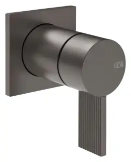 Смеситель для душа Gessi Inverso, встраиваемый, настенный, однорычажный, внешняя часть, Н-98 мм, цвет чёрный металл шлифованный PVD