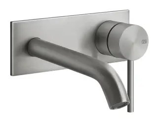 Смеситель для раковины Gessi 316 Flessa, с декоративной планкой, встраиваемый, с коротким изливом, внешняя часть, Н-114 мм, цвет Steel Brushed
