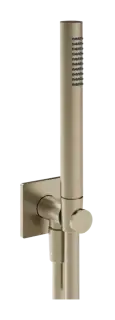 Ручной душ Gessi Inverso, с шланговым подсоединением со встроенным держателем и лейкой, цвет Finox Brushed Nickel