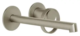 Смеситель для раковины Gessi Anello, настенный, длинный излив, встраиваемый, внешняя часть, цвет Finox Brushed Nickel