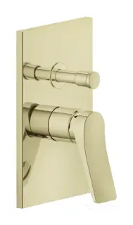 Смеситель Gessi Rilievo настенный, на 2 выхода с переключателем ванна-душ, внешняя часть, цвет Brass PVD