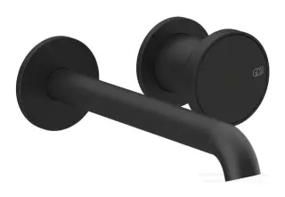 Смеситель для раковины Gessi Origini, настенный, со средним изливом, без донного клапана, цвет Matte Black