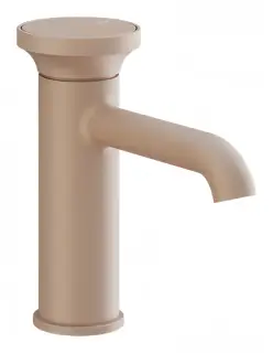 Смеситель для раковины Gessi Origini, без донного клапана, в комплекте отделочная вставка, 67x174 мм, цвет Matte Cipria