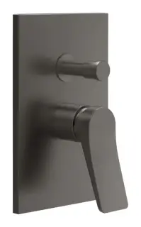 Смеситель для душа Gessi Rilievo, однорычажный, на 2 выхода с переключателем ванна/душ, внешняя часть, Н-220 мм, цвет Black Metal Brushed PVD