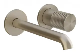 Смеситель для раковины Gessi Habito Rigato, встраиваемый, настенный, на 2 отверстия, внешняя часть, цвет, цвет Finox Brushed Nickel