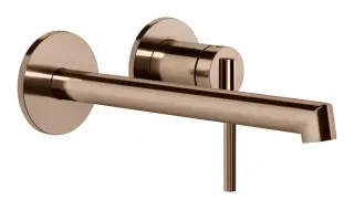 Смеситель для раковины Gessi Ingranaggio, длинный излив, встраиваемый, цвет Copper PVD