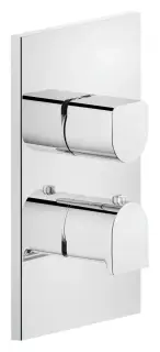 Термостат Gessi Rilievo, настенный, на 2 выхода с переключателем, внешняя часть, цвет Chrome