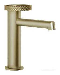Смеситель для раковины Gessi Anello, низкий, однорычажный, без донного клапана, цвет Brushed Brass PVD