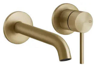 Смеситель для раковины Gessi316, встраиваемый, однорычажный, средний излив, без донного клапана, внешняя часть, цвет Warm Bronze Brushed PVD