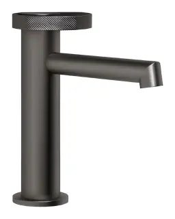 Смеситель для раковины Gessi Anello, низкий, однорычажный, без донного клапана, цвет Black Metal Brushed PVD