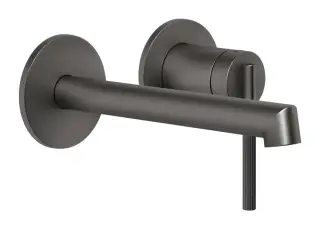 Смеситель для раковины Gessi Ingranaggio, настенный, с коротким изливом, без донного клапана, внешние части, цвет Black Metal Brushed PVD
