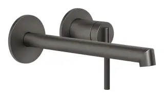 Смеситель для раковины Gessi Ingranaggio, длинный излив, встраиваемый, цвет Black Metal Brushed PVD