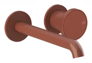 Смеситель для раковины Gessi Origini, настенный, 166x211 мм, без донного клапана, в комплекте отделочная вставка, внешняя часть, цвет Glossy Coral