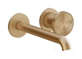 Смеситель для раковины Gessi Origini, настенный, со средним изливом, без донного клапана, цвет Warm Bronze Br. PVD