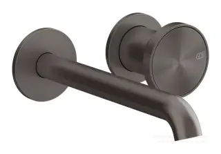 Смеситель для раковины Gessi Origini, настенный, со средним изливом, без донного клапана, цвет Black Brushed Metal PVD