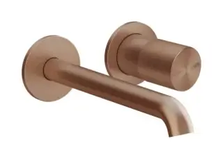 Смеситель для раковины Gessi Habito, встраиваемый, 2 отверстия, настенный, внешняя часть, цвет Copper Brushed PVD