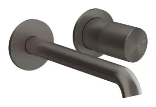 Смеситель для раковины Gessi Habito, встраиваемый, 2 отверстия, настенный, внешняя часть, цвет Black Metal Brushed PVD