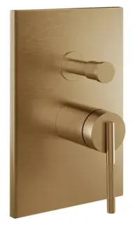 Смеситель для ванны/душа Gessi Ingranaggio, встраиваемый, настенный, на 2 выхода с переключателем, внешняя часть, цвет Warm Bronze Brushed PVD