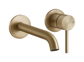 Смеситель для раковины Gessi316 Flessa, встраиваемый, с длинным изливом, внешняя часть, цвет Warm Bronze Brushed PVD