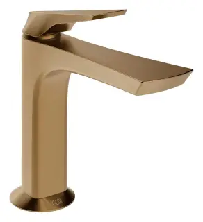 Смеситель для раковины Gessi Ventaglio, без донного клапана, цвет Warm Bronze Brushed PVD