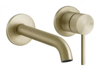 Смеситель для раковины Gessi316 Flessa, встраиваемый, с длинным изливом, внешняя часть, цвет Brushed Brass PVD