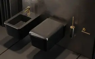 Смеситель для биде Gessi Ingranaggio, с донным клапаном, цвет Warm Bronze PVD