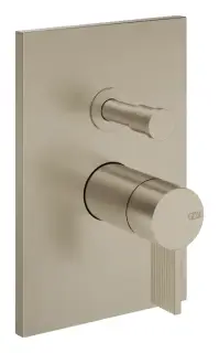 Смеситель для ванны/душа Gessi Inverso, настенный, на 2 выхода, однорычажный, с переключателем ванна/душ, внешняя часть, Н-220 мм, цвет Finox Brushed Nickel