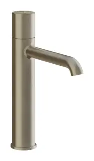Смеситель для раковины Gessi Habito, h266 мм, на 1 отверстие, излив 164 мм, без донного клапана, с соединительными шлангами, цвет Finox Brushed Nickel