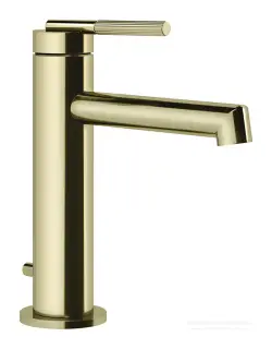 Смеситель для раковины Gessi Ingranaggio, однорычажный, с донным клапаном, цвет Brass PVD