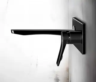 Смеситель для раковины Gessi Rilievo, встраиваемый, без донного клапана, со средним изливом, 236 мм, внешняя часть, цвет Matte Black