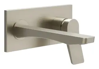 Смеситель для раковины Gessi Rilievo, настенный, со средним изливом, встраиваемый, внешняя часть, цвет Finox Brushed Nickel